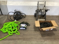 Pallet of Garden Hoses and Reel