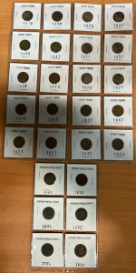 (20) Assorted Wheat Pennies Dating Between 1918-1957 (6) Indian Head Cents Dating Between 1883-1907