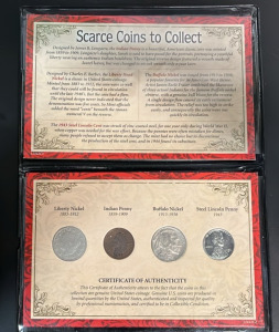 (1) 1911 Liberty Nickel (1) 1886 Indian Head Penny (1) 1943 Lincoln Steel Penny & More