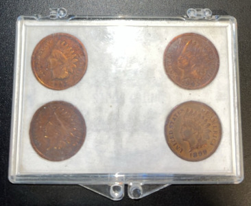 (4) Indian Head Pennys Dating Between 1890-1906