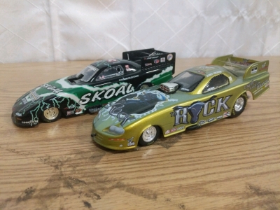Die Cast 1/24 scale Funny Cars (2) Jerry Toliver "The Rock" Chevy Camaro and Rob Capps Skoal Chevy Camaro