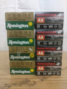 Ammunition! 200rds 12ga Shotshells 2.75"-(100rds) Winchester Heavy Target Loads and (100rds) Remington Light Target Loads
