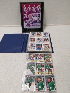 Hockey Cards Assorted Early 90s and Modern Players, Detroit Red Wings '01-'02 Plaque