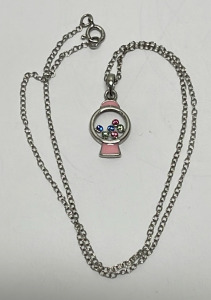 .925 Silver Gumball Machine Pendant And Necklace