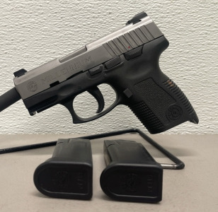 Taurus PT 145 Pro Model .45 ACP Caliber, Semi Automatic Pistol W/ Extra Magazine And Blackhawk Holster Size 6 And Original Case