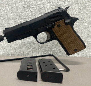 Interarms Star SA Model .45 Caliber, Semi Automatic Pistol W/ Extra Magazine And Tex Shoemaker & Sons Leather Holster