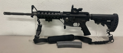 Bushmaster XM15-E2S Model 5.56 NATO Caliber, Semi Automatic Rifle W/ Tacticon Flashlight, CV Life Optical, And Shoulder Strap
