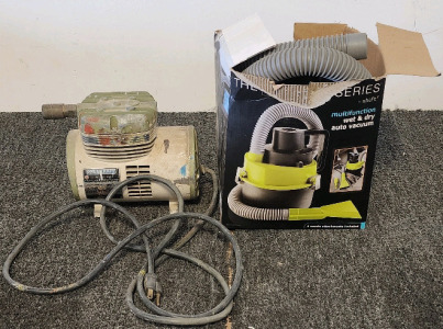 The Black Series Multifunction Wet & Dry Auto Vacuum, And A Penncraft Air Compressor