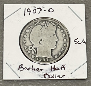 1907-O Silver Barber Half Dollar (Carded)