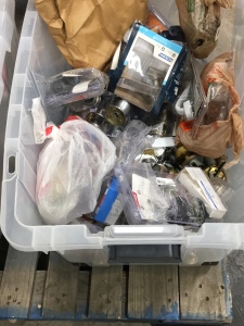 Very Large Tub Of Various Doorknob Kits And Hardware