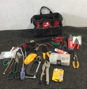 (3) Wire Strippers, Other Tools, Husky Toolbag