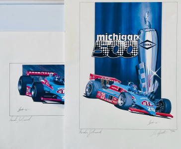 (2) Original Art Pieces By Gordon Johncock Signed And Numbered