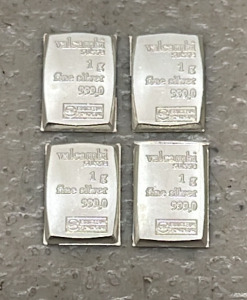 (4) 999.0 Fine Silver Bars