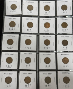 (20) 1918-1957 Wheat Pennies