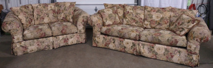 Floral Pattern Hide-a-Bed + Love Seat Living Room Set