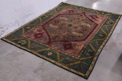 Hand-Knotted Or Hand-Tufted Wool Rug, Likely Of Persian or Oriental style