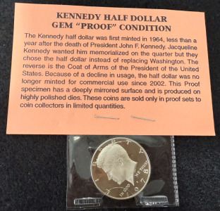 (1) Kennedy Half Dollar Gem &ldquo;Proof&rdquo; Condition