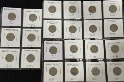 (6) 1918-1929 Buffalo Nickels (6) 1940-1959 Old Jefferson Nickels And (6) 1914-1937 Buffalo Nickels