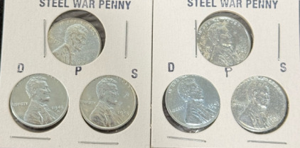 (6) 1943 Steel War Pennies