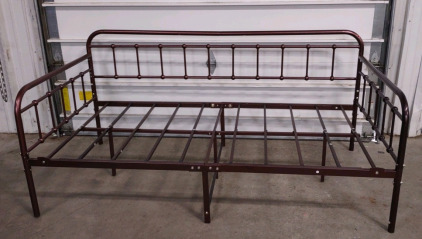77&frac12;"L x 40"W x 35"H Twin Size Bronze-Metal-Day Bed/Bed Frame