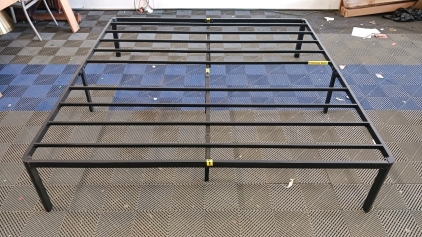 (1) Black Metal King Platform Bed Frame - 80"x76"x14"H