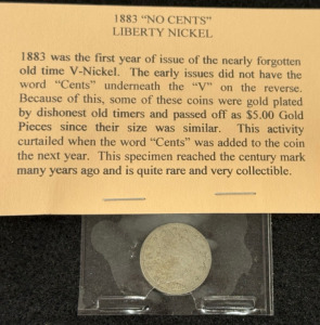 (1) 1883 &ldquo;No Cents&rdquo; Liberty Nickel