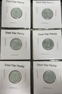 (6) 1943 Steel War Pennies