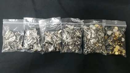 (6) Bags of Cuff Links-Long & Short