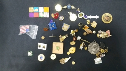 Assortment of Pins- Gold/Brass Tinted.
