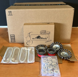 (1) Six Back of Metal Wire Wheels (2) Two Packs of 6&rsquo; USB-C to USB-C Charger (1) &ldquo;My Home Body Kit & An Amazon Returns Box