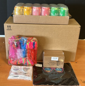 (1) Large Gorilla Mouse Pad (1) 1110 Pack of Water Balloons (1) Mini Thermostat For LCD Printer & An Amazon Returns Box