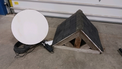 (2) Items - (1) Starlink Satellite Dish System (1) Wooden Dormer Roof Display