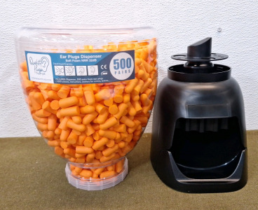 (1) Dispener W/ 500 Pair Foam Ear Plugs, Orange, 32dB