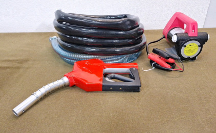 (1) Diesel / Gasoline Electric Fuel Transfer Pump Kit W/ Hose & Nozzle