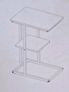 (1) Novilla N-F21004-BK, C-Shaped End Table, Metal. Black