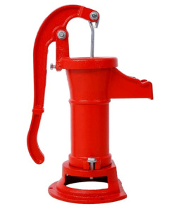 (1) Antique Style Pitcher Hand Water Pump, Cast Iron, Red Hand Well Pump 25ft Maximum Lift <br/>