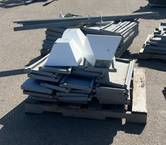 4 PALLETS OF METAL SHELVES
