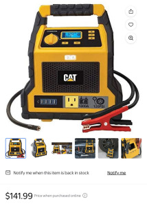 CAT 3-in-1 1000Amp Power Station with Jump Starter and Compressor - Powers On