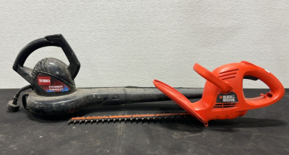 (1) Toro Power Sweep (1) Black & Decker 17&rdquo; Hedge Trimmer