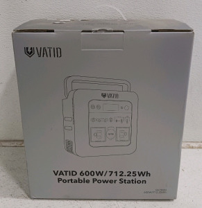 (1) VATID Portable Power Station - 600W 712.25Wh - Model GB-PB003