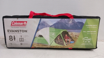 (1) Coleman Evanston 8-Person Tent w/ Screened Porch - Brand New