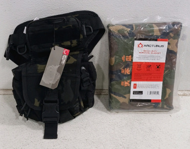 (2) Camo Survival Gear - (1) Arcturus Heavy-Duty Survival Blanket (1) Antarctic Tactical Pack