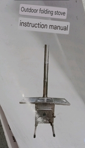 (1) Outdoor Folding Stove w/ Chimney & Instruction Manual
