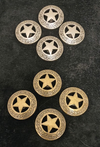 (4) Brass Star And (4) Silver Star Conchos
