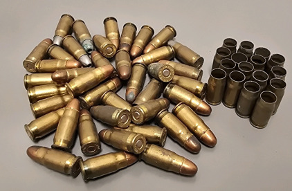 (39) Rounds Of .30 Luger Ammunition And (17) Pieces Of Brass