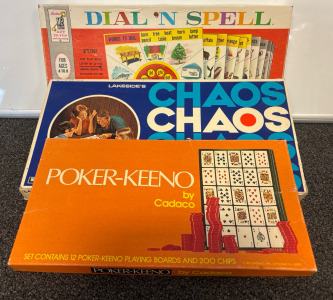 Antique Dial &lsquo;N Spell, Chaos, And Poker-Keeno Games