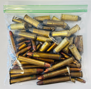 Bag Of Mixed Ammo: 30 Cal Carbine, 45 Colt and 375 Win