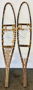 Pair Of Vintage Tubbs Wallingford Snowshoes With Leather Work