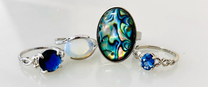 (4) Beautiful Rings Sizes 8-9