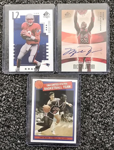 (2) Michael Jordan, (1) Tom Brady Sports Card- Replica Reprints